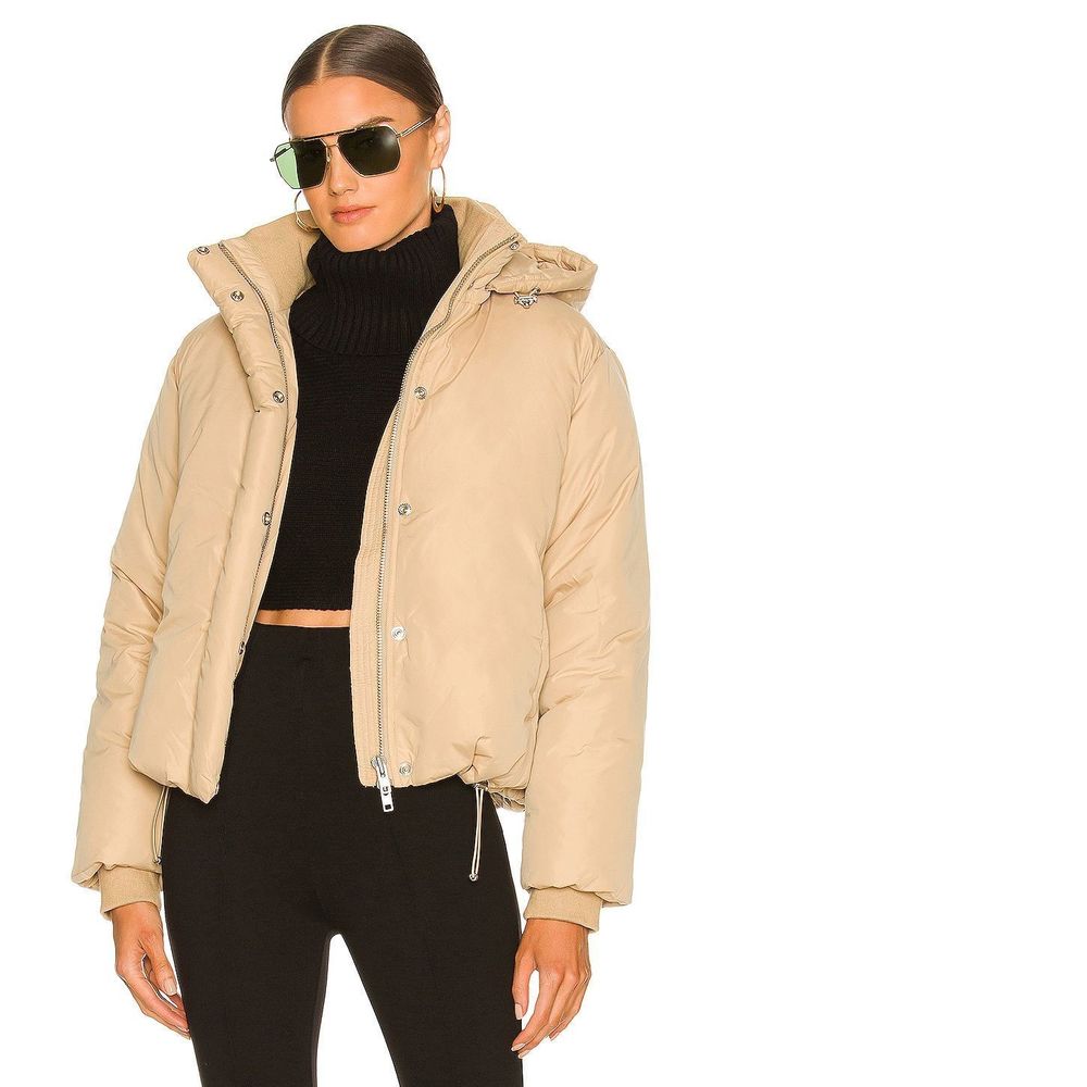 NEW Size XS L'Academie Braxton Puffer Jacket in Khaki REVOLVE MSRP $328